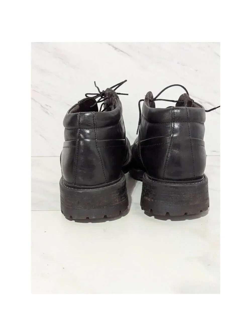 Kenneth Cole Reaction Men's Black Solid Leather High-Top Dress Shoe Size 8